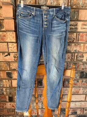 torrid Washed Blue Button-Fly Skinny Jeans